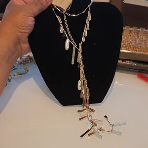 Anthropologie Boho Pearl Fringe Necklace